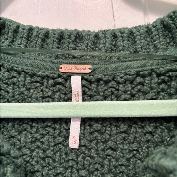Free People Forest Green Cable Knit Cardigan - Picture 2 of 3